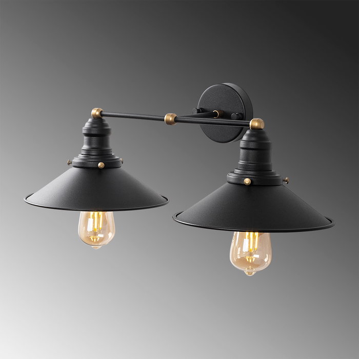 Opviq Conical - 12190 Lámpara de pared Negro y Oro Opviq Conical - 12190 Lámpara de pared Negro y Oro
